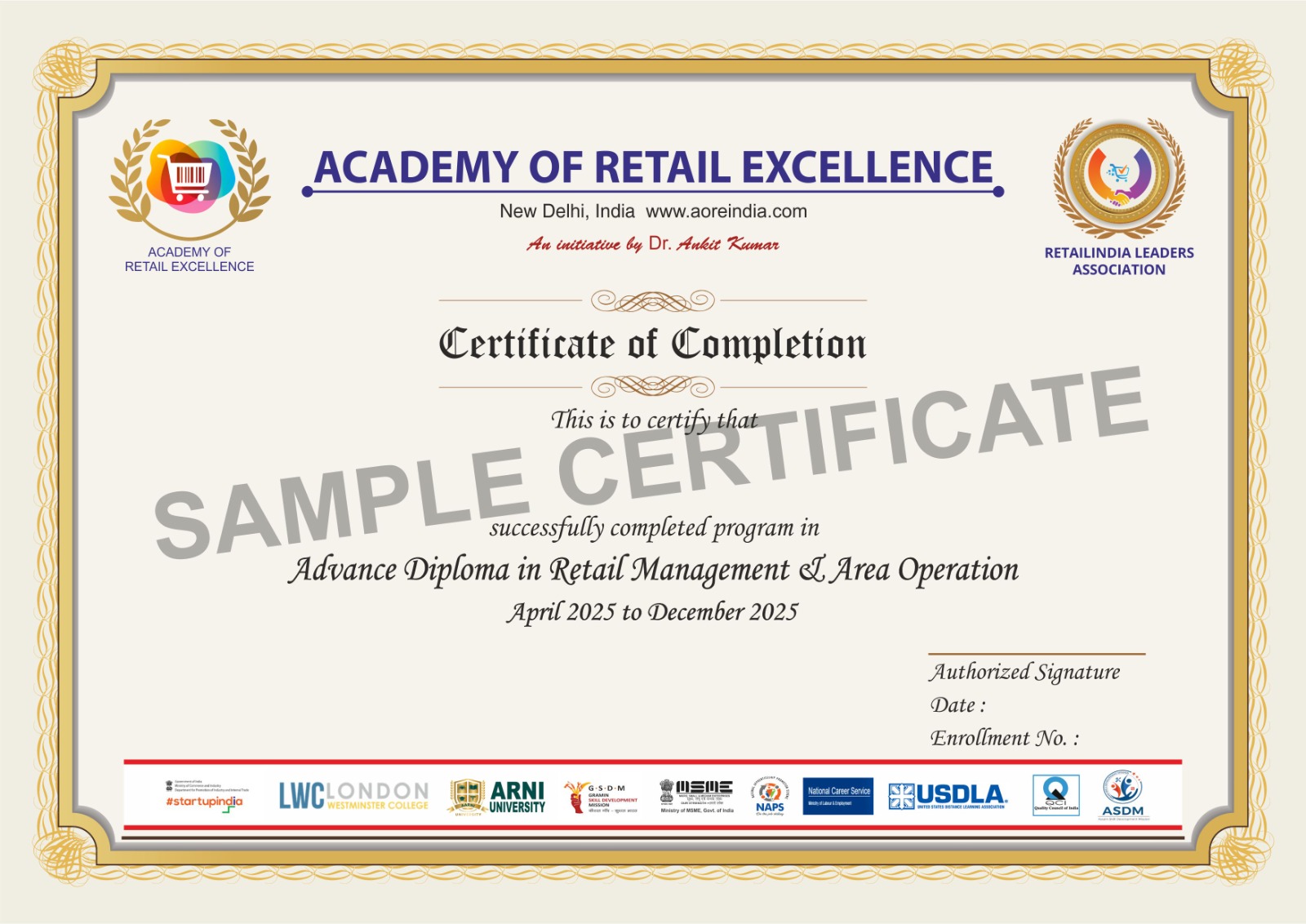Specimen Certificate 1